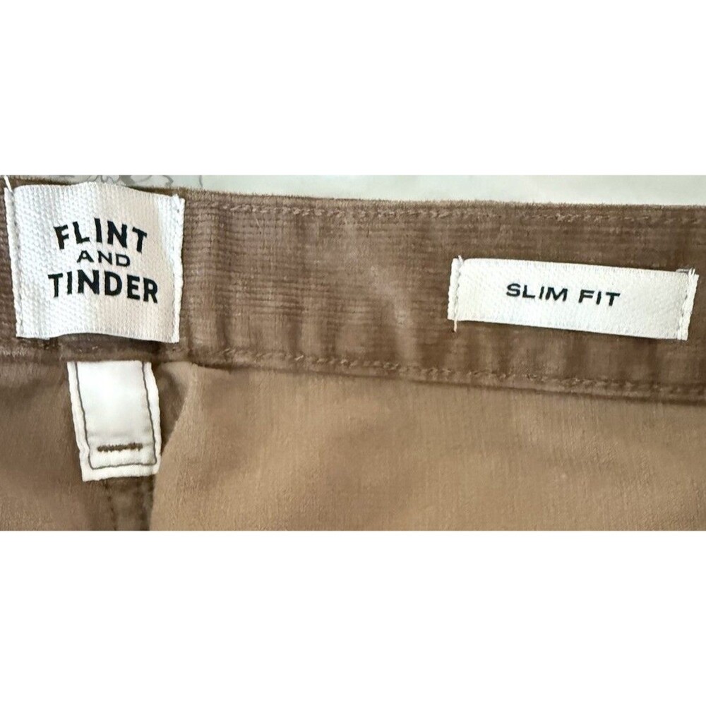 Flint And Tinder Brown Slim Fit Corduroy Men’s Pants Size 32 By 32 - Picture 7 of 10